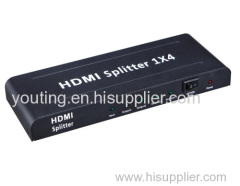 hdmi splitter 1x4 HDMI 1.3b HDCP1.2 support CEC&deep color 30/36bit Support signal retiming