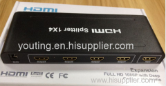 hdmi splitter 1x4 HDMI 1.3b HDCP1.2 support CEC&deep color 30/36bit Support signal retiming