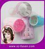 Nylon Ornament Velcro Plastic Hair Rollers / Hot Curlers For Long Hair