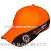 Orange Custom Cotton Baseball Caps Snapback Baseball Hats 6 Panel