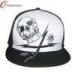 White Skull Flat Embroidery Hip Hop Caps With Black Peak 0840