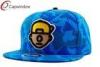 Blue Irregular Figure Pattern Printing Childrens Baseball Caps With 3D Logo