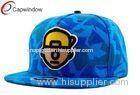 Blue Irregular Figure Pattern Printing Childrens Baseball Caps With 3D Logo