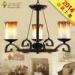 Rustic Candle Style Pendant Antique Chandelier 3 Light for Foyer / Hallway