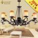 Luxurious Large Metal Pendant Chandelier Light / Modern Candle Chandeliers for Coffee Bar