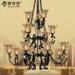 Hotel / Home Furnishing Wrought Iron Large Hotel Chandeliers with Metal and Glass
