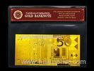 50 euro 24K Gold Foil 2 sided Euro Banknote with pvc Stand 20g / pc