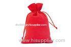 Eco Friendly Red Cotton Drawstring Pouch Bags Printing Customized