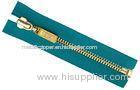 5# Brass Plating Open End Clothing Garments Zipper With Auto Lock