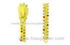 Fancy 5# Open End Rhine Stone Diamond Zipper With Long Chain Yellow OEM