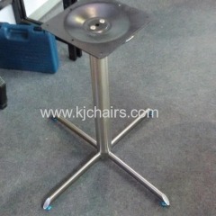 restaurant dining table with stainless steel cross table base