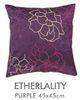 Purple Square Zippered Embroidered Decorative Pillows Custom With 18 x 18