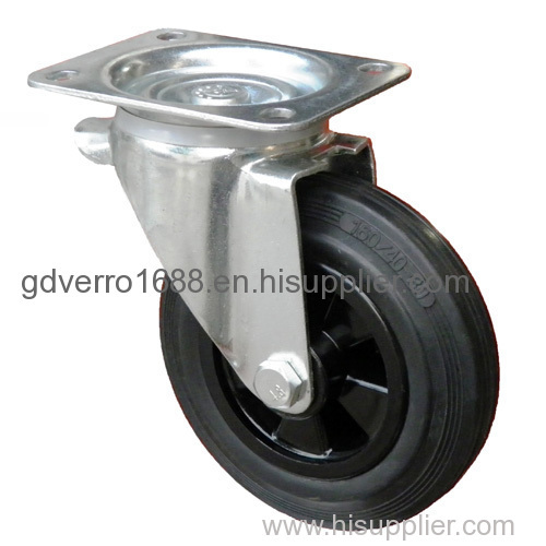 black solid rubber recycling/refuse garbage container casters