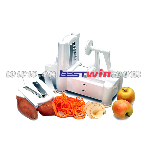 Tri-Blade Plastic Vegetable Spiral Slicer 3 in 1