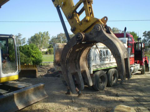 CE Certified Hydraulic or Mechanical Excavator Grapple Metal / Wood / Log Grab
