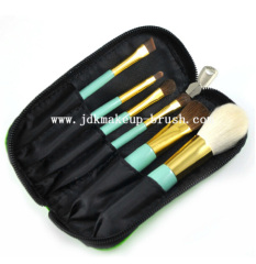 Green makeup brush set
