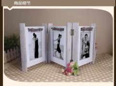 wood lvory color countryside folding screen album