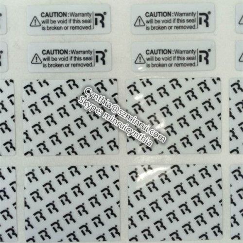 waterproof self adhesive warranty label