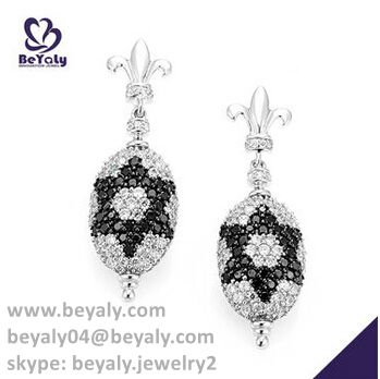 fleur de lis design fashion jewelry for women 925 steling silver earrings