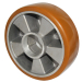 Industry heavy duty aluminum core PU casters with brakes and foot guards