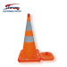 Retractable traffic cones with LED flash light