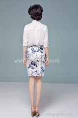 semipermaeble white stripe chiffon shirt