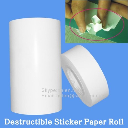 self destructible security material roll