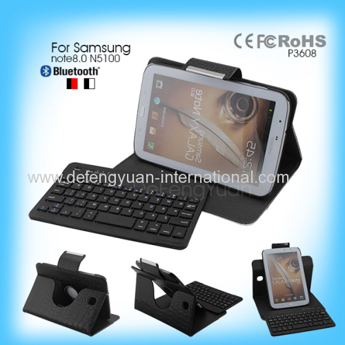 Wireless Detachable Leather Magnetic bluetooth keyboard for Samsung note8.0 N5100