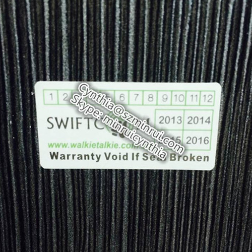 Self Destructible Vinyl Tamper Proof Warranty sticker 