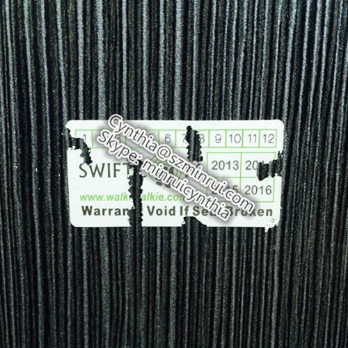 Self Destructible Vinyl Tamper Proof Warranty sticker 