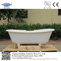 Dual slipper luxurious cast iron bathtub