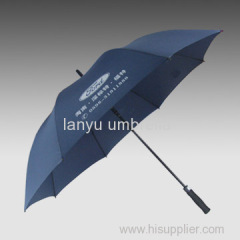 Straight golf umbrellas fiber frame and shaft EVA/rubber handle auto-open pongee fabric luxury