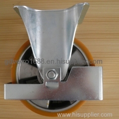 Heavy duty fixed PU casters