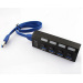 USB 3.0 Hub 4 Ports Super Speed 5Gbps for PC laptop with on/off switch