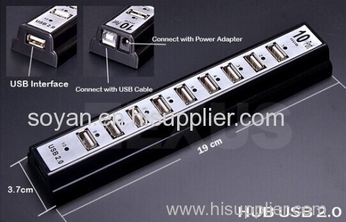 480Mbps High Speed USB 2.0 Hubs with US Power Supply Adapter