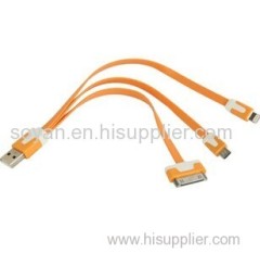 Flat 3 in 1 Cable Sync Data Charger Cable