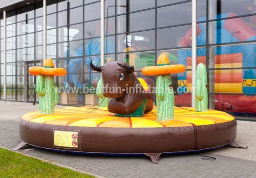 Adult inflatable bull rodeo