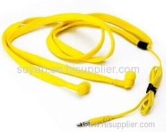 Shoe lace 3.5mm Waterproof Stereo In ear earphone