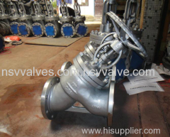 Y type carbon steel globe valve