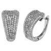 2012 shiny silver micro pave setting hoop earrings for female