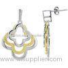 Yellow gold / silver antitarnish plated 925 sterling silver dangle earrings jewerly