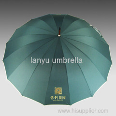 Automatic Open Straight Umbrellas Pongee Fabric China Biggest Factory Wooden Shaft and Handle