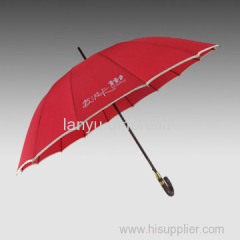 Automatic Open Straight Umbrellas Pongee Fabric China Biggest Factory Wooden Shaft and Handle