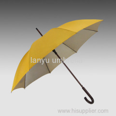 Automatic Open Straight Umbrellas Wooden Shaft and Handle UV Protect Function Promotional Use