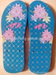 2014 New arrival PVC/EVA slipper film with flower design