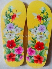 2014 New arrival PVC/EVA slipper film with flower design