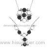 Trendy 925 sterling silver charm necklaces with black and crystal gemstones transformed