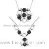 Trendy 925 sterling silver charm necklaces with black and crystal gemstones transformed