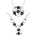 Trendy 925 sterling silver charm necklaces with black and crystal gemstones transformed
