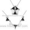 Custom two - tone 925 sterling silver charm necklaces pendant with transformable triangles